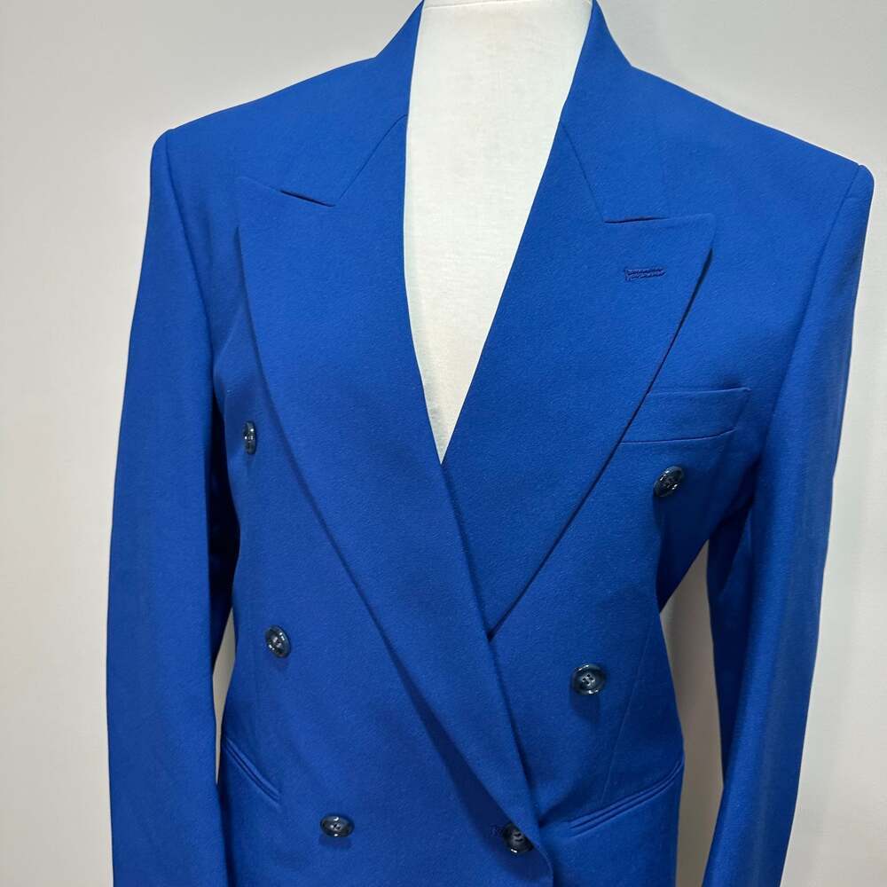Zoot Suit Vintage Blue Double Breasted Blazer, Custom Unisex - Picture 2 of 9